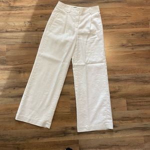 NWOT J Crew Wide Leg White Linen Pant